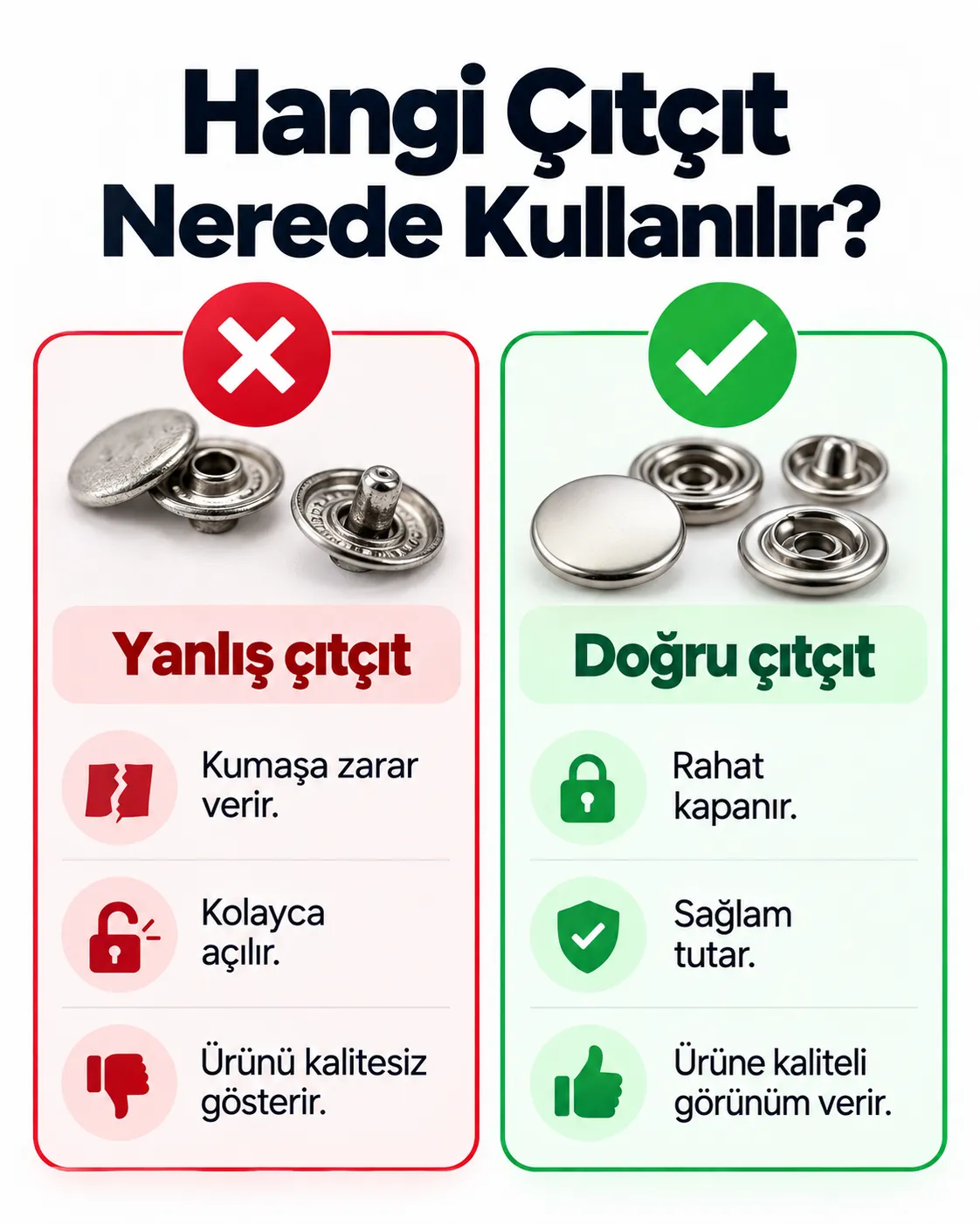 Doğru ve yanlış çıtçıt seçimi